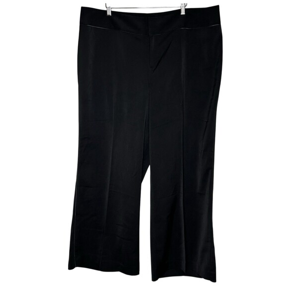 NEW Lane Bryant Wide Leg Pants Trousers Black Size 22 Satin Micro Stripe Dressy - Picture 2 of 10